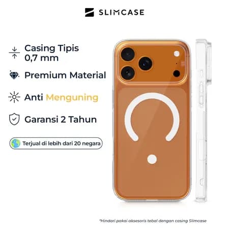 Casing Unique untuk iPhone 17 Pro, Pro Max SLIMCASE - Anti-Yellowing, Ultra-Slim