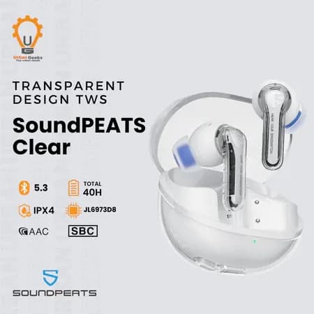SoundPEATS Clear True Wireless Earbuds Driver Dynamic 12mm TWS